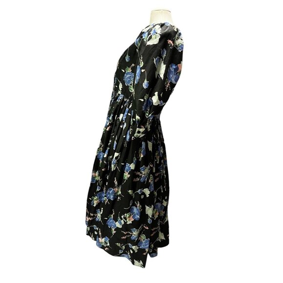 Vintage Handmade Eighties Cottage Core V Neck Balloon Sleeve Dress Sz Large Wome - Picture 7 of 16